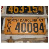 1947 CA NC LIC. TAG