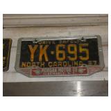 1957 TAG W/ ALBEMARLE NC FRAME