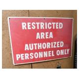 PORC. RESTRICTED AREA SIGN