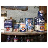 VARIOUS ADVERTISING OIL CANS