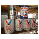 VARIOUS MOTOR OIL CANS