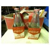 COKE CARDBOARD CARRIERS W/ BOTTLES
