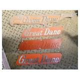 EMB. GREAT DANE TAGS FOR TRAILER