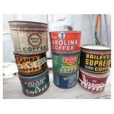 VARIOUS COFFEE CANS