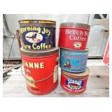 VARIOUS EARLY COFFEE CANS