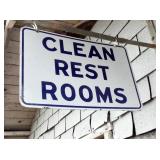 VIEW 4 18X12 PORC. CLEAN REST ROOMS SIGN