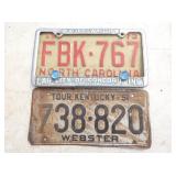 NC, WEBSTER LIC. TAGS