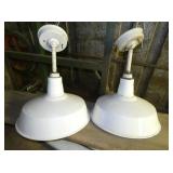 WHITE ENAMEL STATION LIGHTS