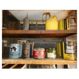 VARIOUS CANS AND TOOLS