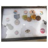POLITICAL BUTTONS, MEDALS