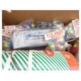 OLD STOCK MARBLE, LARD TINS