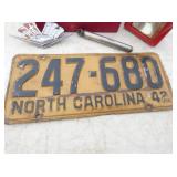 1942 NC LIC. TAG