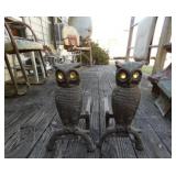 EARLY OWL ANDIRONS