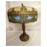 ORNATE STAINED GLASS PARLOR LAMP