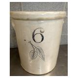 6G. UNION STONEWARE JAR W/ LEAVES