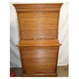 2PC. OAK FILE W/ DOUBLE TAMBERED ROLL