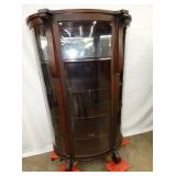 MAH. CURVED GLASS CHINA CLOSET