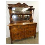 OAK DOUBLE MIRROR SIDEBOARD
