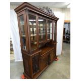 VIEW 7 NICE 2PC. OAK HORNER BREAKFRONT