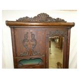 VIEW 2 CLOSEUP CARVINGS,BEVELED MIRROR