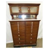 MAH. DENTAL CABINET W/ BEVELED MIRROR