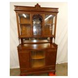 ORNATE OAK CHINA BUFFET W/ FRETWORK