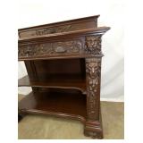 VIEW 3 CARVED ORNATE LION HEADS