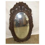 ORNATE HEAVILY CARVED ENTRANCE MIRROR