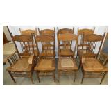 SET 8 OAK LARKEN #1 CHAIRS