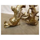 VIEW 8 BRASS FIGURAL SET W/ DOLPHINS