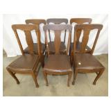 SET 6 MATCHING OAK T BACKS