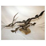 ORNATE HANDMADE METAL BIRD ART