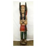 71IN CARVED WOODEN INDIAN