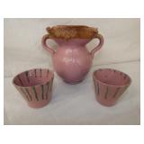 7IN AR COLE POTTERY VASE/CUPS