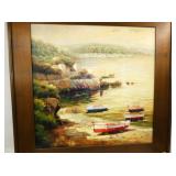 VIEW 2 CLOSEUP BOATS OIL ON CANVAS