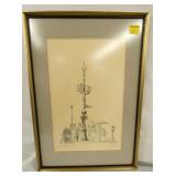 1967 10X16 SIGNED PEN/INK PICTURE