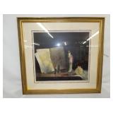 SIGNED PUSHMAN? ORIENTAL FIGURE 25X24