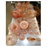 SEV. PCS. PINK DEPRESSION GLASS