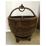 UNUSUAL RICE BUCKET W/ STAND
