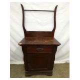 UNUSUAL SIZE OAK WASHSTAND W/ RACK