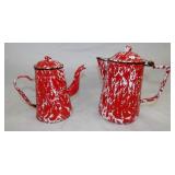 RED/WHITE ENAMELWARE