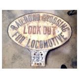 EMB. DS RR CROSSING LOOK OUT SIGN