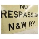 VIEW 3 NO TRESPASSING SIGN N&W RY