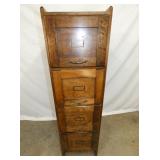 4 DRAWER OAK FILE CABINET