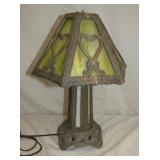 SLAG GLASS PARLOR LAMP