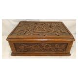 EARLY CARVED DOCUMENT BOX
