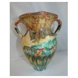 10IN AR COLE DOUBLE HANDLE POTTERY VASE