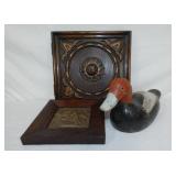 WOODEN DUCK DECOY AND OTHERS