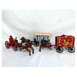CAST HORSE W/ CARTS TOYS