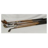 COLLECTION WOODEN SHAFT GOLF CLUBS
